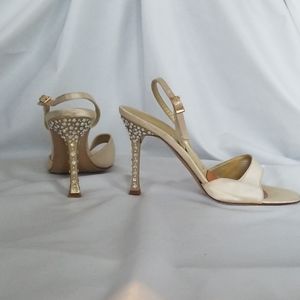 St. John gorgeous gold crystal heels